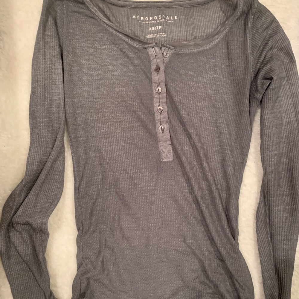Gray henley long sleeve